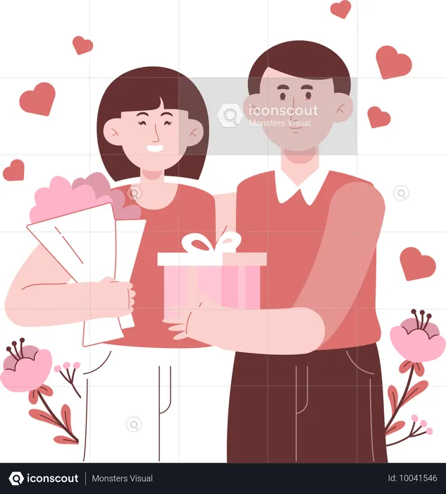 Man proposes his wife on wedding anniversary  Illustration