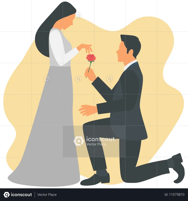 Man proposing his Forever Soulmate  Illustration