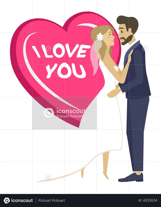 Man proposing wife for marriage  Illustration