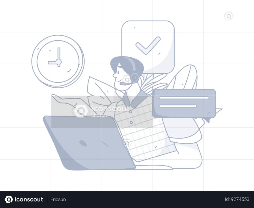 Man provide Customer Service  Illustration