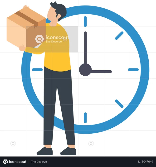 Man provide Express courier delivery  Illustration