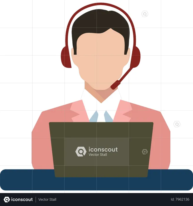 Man providing customer service  Illustration