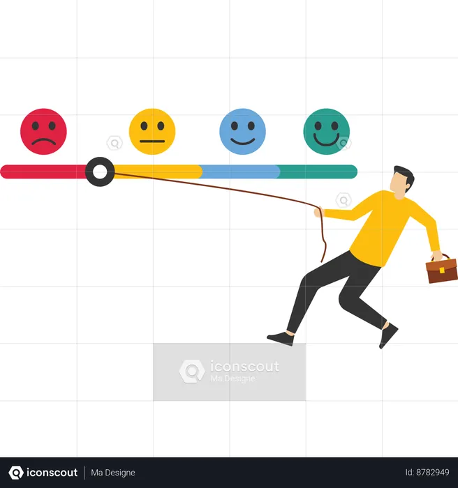 Man pulling Performance rating  Illustration