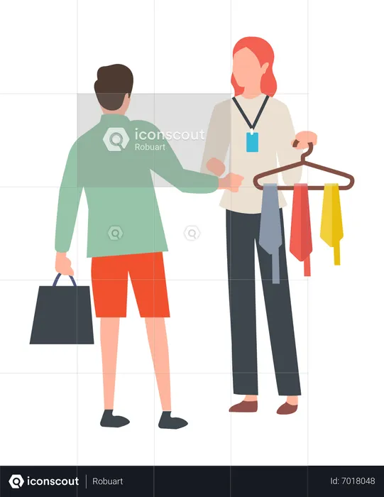 Man purchasing tie  Illustration