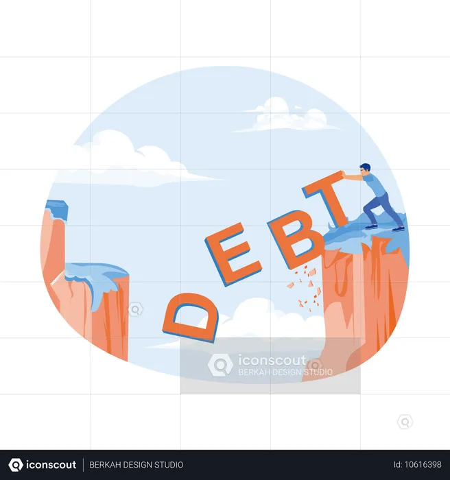 Man push word debt to brink  Illustration