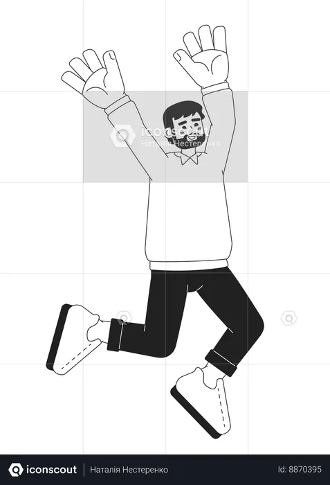 Man raising arms up  Illustration