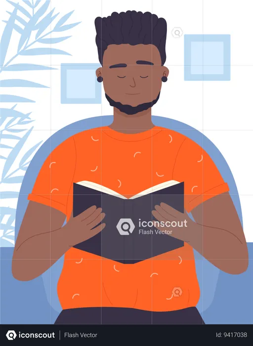 Man reading book  Illustration