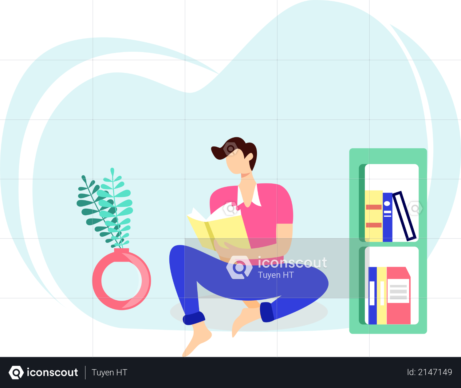 Man reading book Illustration