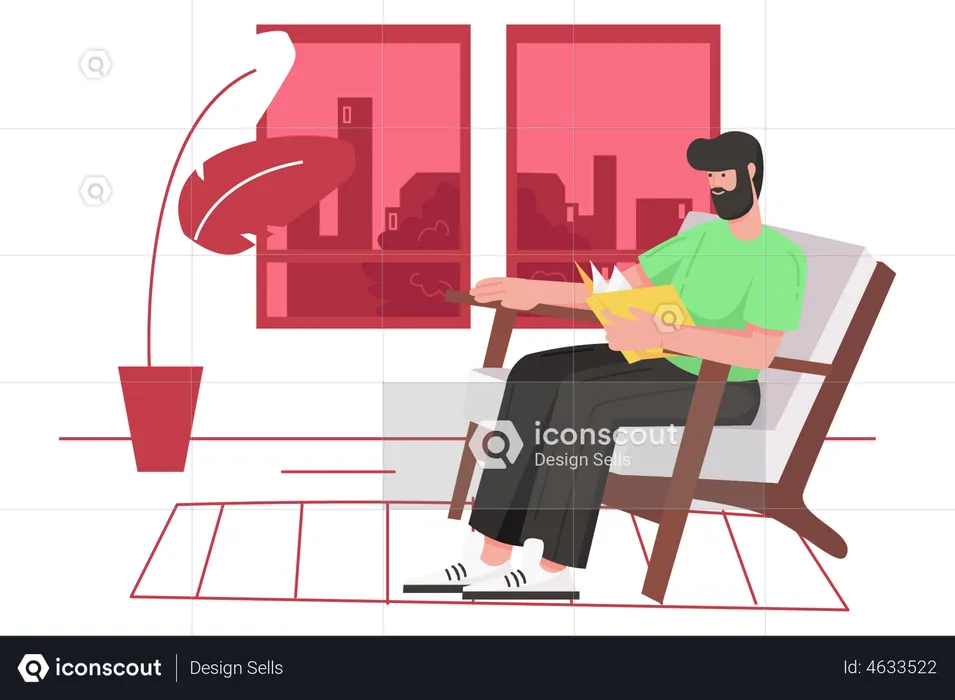 Man reading book  Illustration