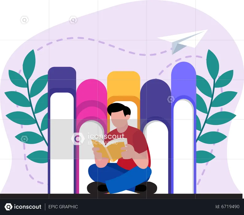 Man reading book  Illustration