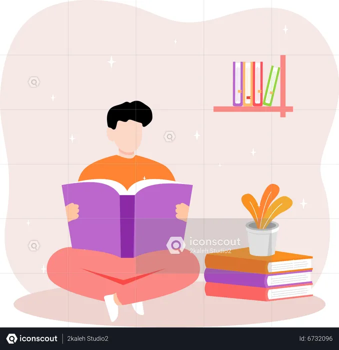 Man reading book  Illustration