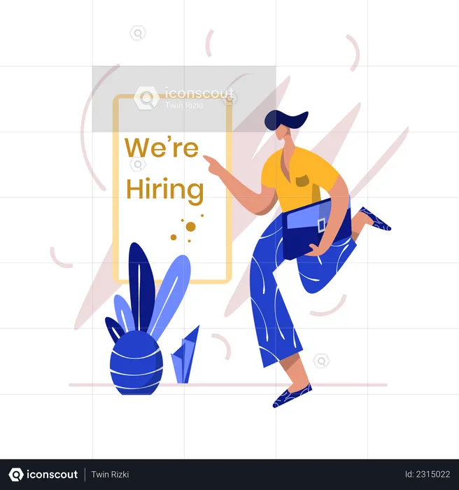 Man reading job vacancy advertisement  Illustration