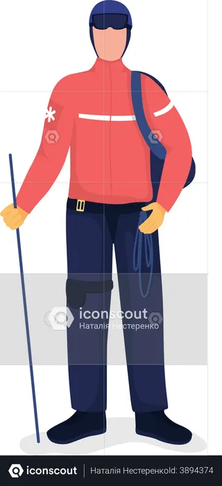 Man ready for skiing  Illustration