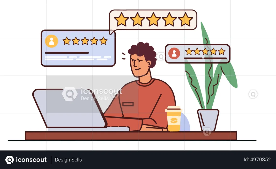 Man receives excellent reviews for his work from Internet users  Illustration