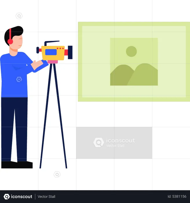 Man recording video  Illustration