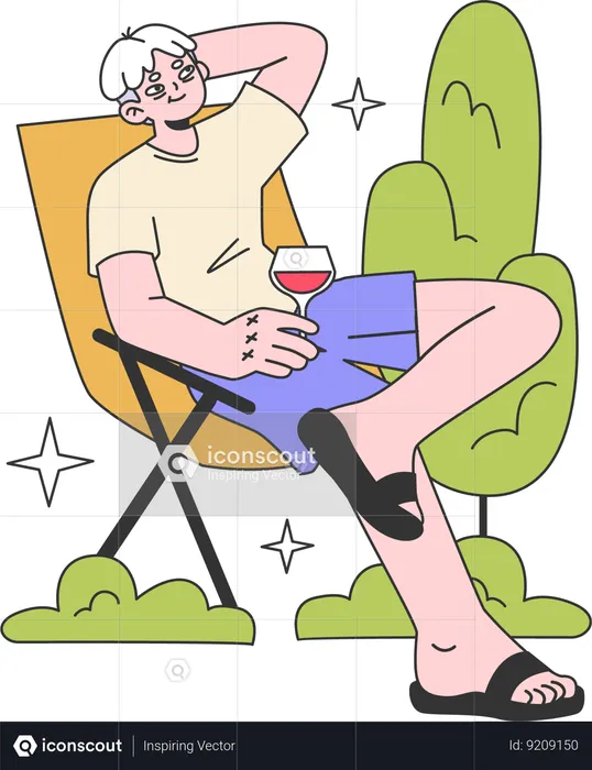 Man relaxing on chair  Illustration