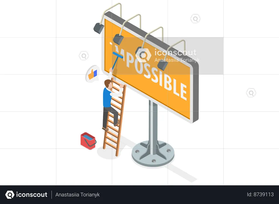 Man removing Impossible is Possible  Illustration