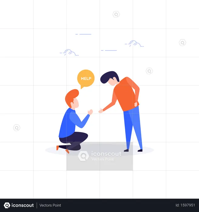 Man Requesting help to another man  Illustration