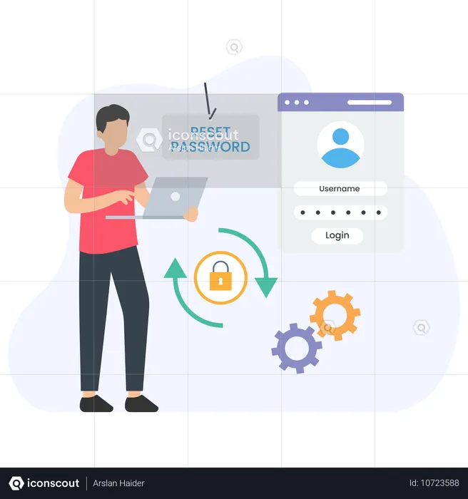 Man Reset Password  Illustration