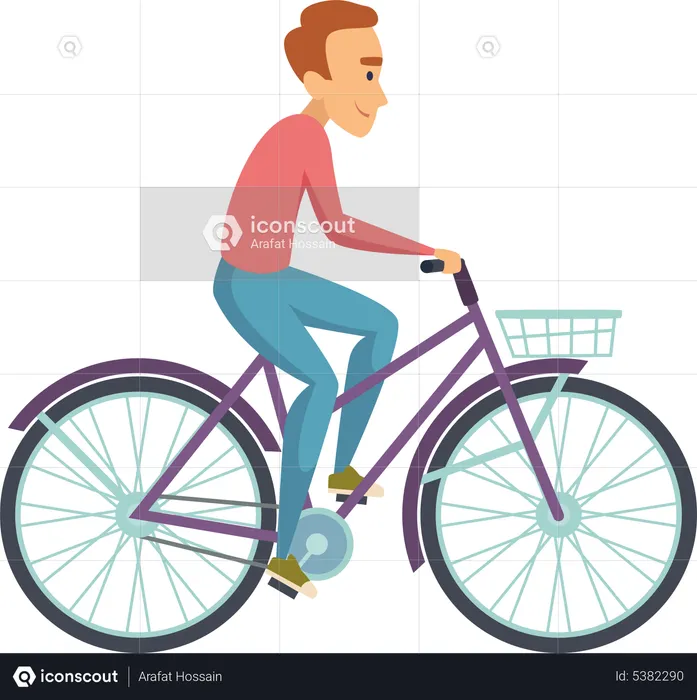 Man ride bicycle  Illustration