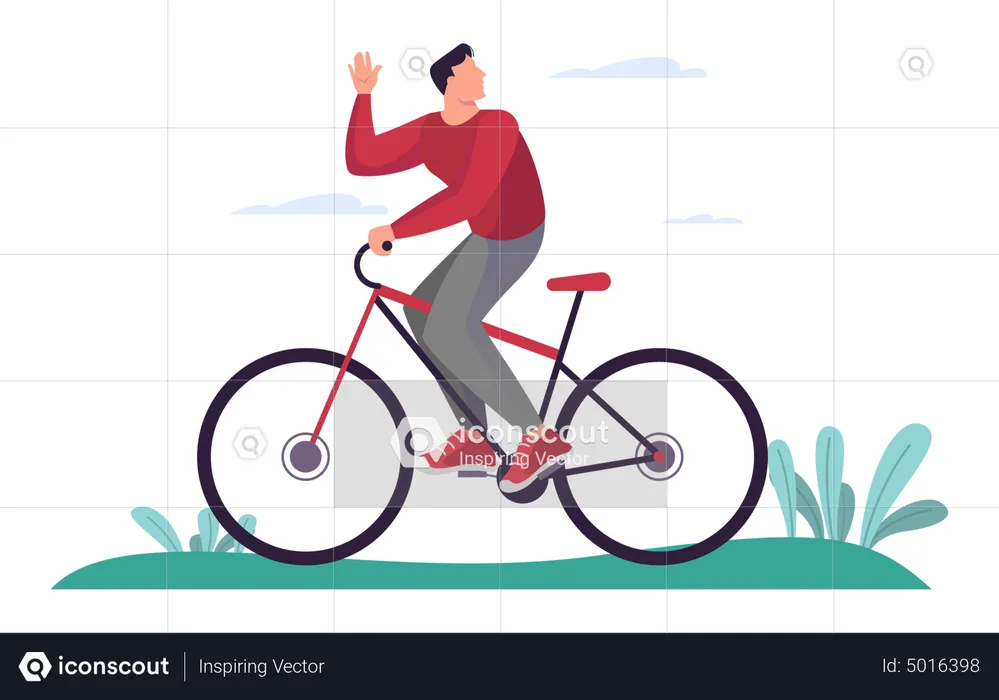 Man riding bicycle  Illustration