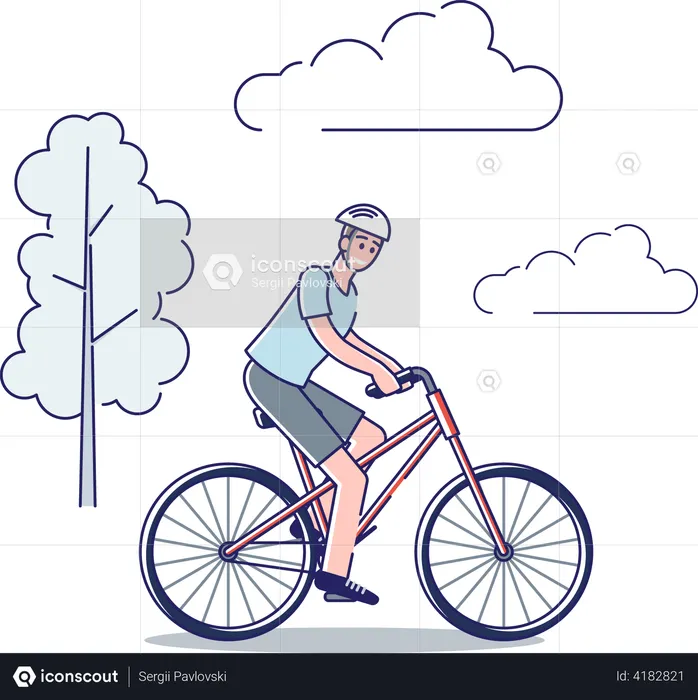 Man riding bike  Illustration