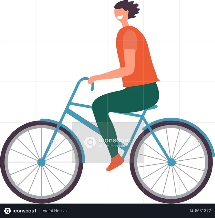 Man Riding Cycle  Illustration