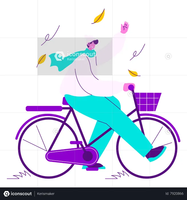 Man riding cycle  Illustration