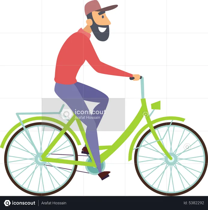 Man riding cycle  Illustration