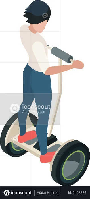 Man riding electric bike  Illustration