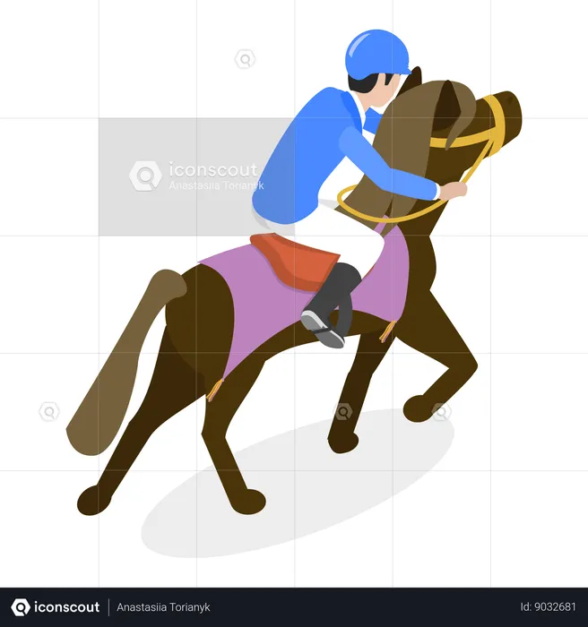 Man riding horse  Illustration