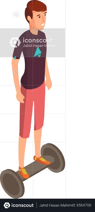 Man Riding Hoverboard  Illustration