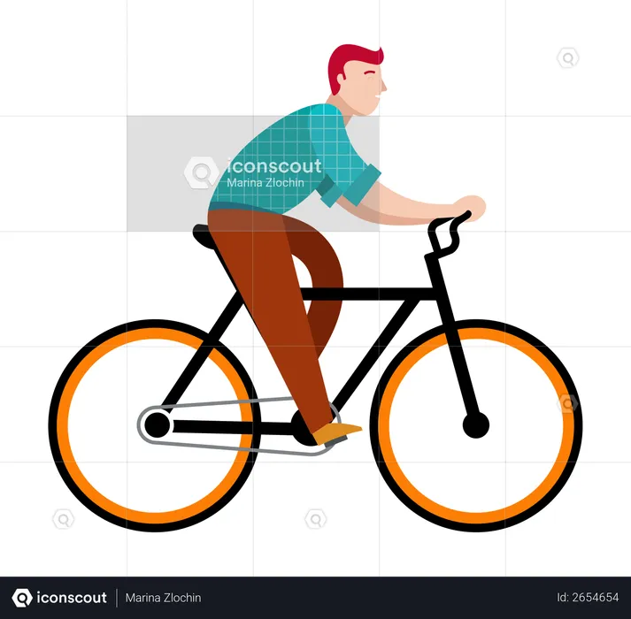 Man riding on bicycle  Illustration