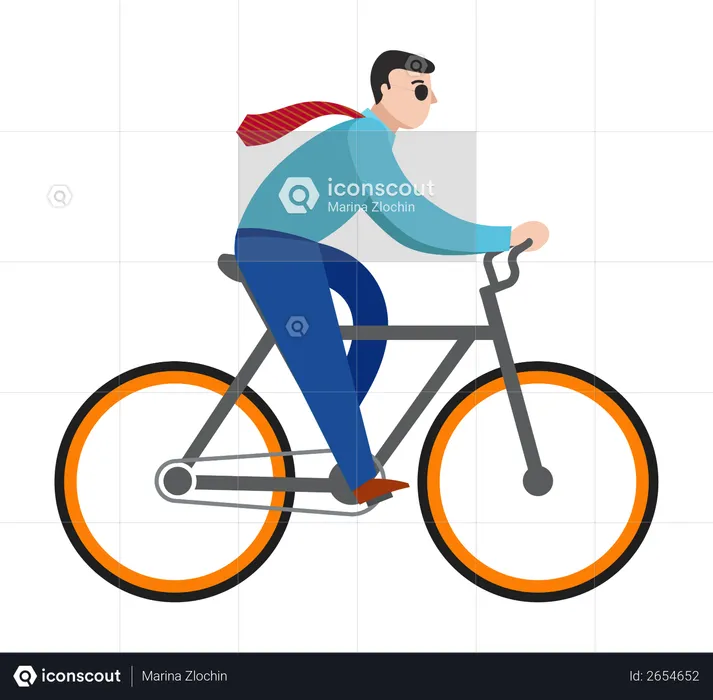 Man riding on bicycle  Illustration