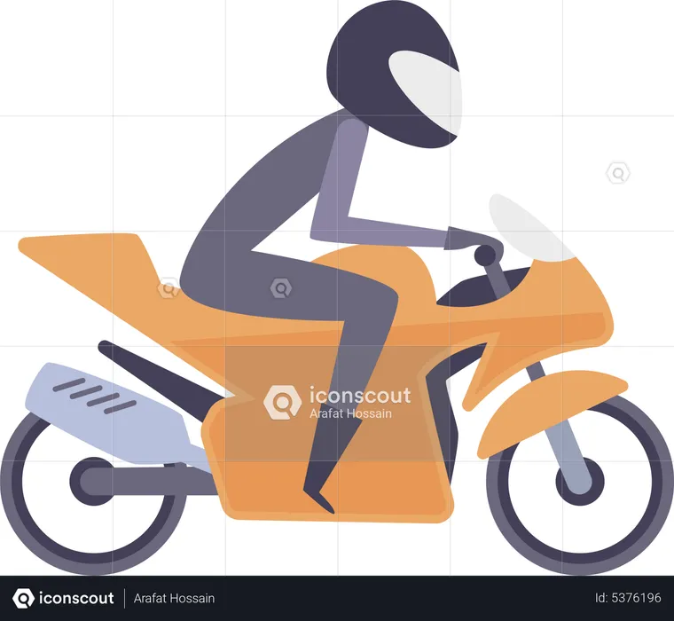 Man riding sports bike  Illustration
