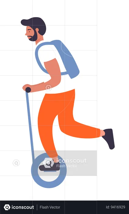Man riding unicycle  Illustration