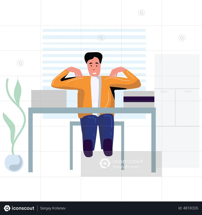 Man rotating arms for workout  Illustration
