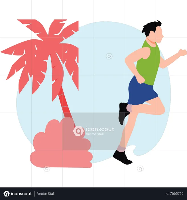 Man running for exercise  Illustration