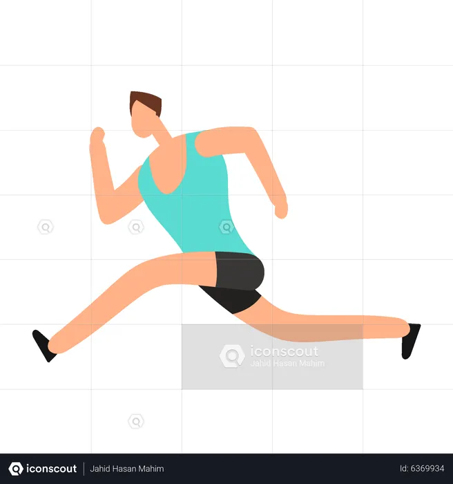 Man running in speed  Illustration