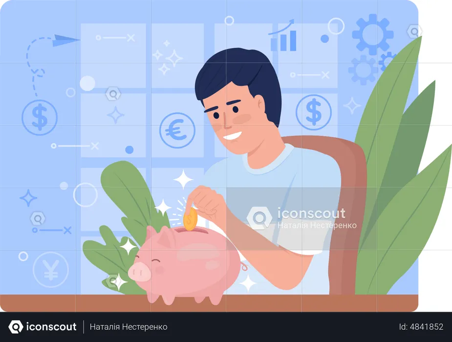 Man Saving money  Illustration
