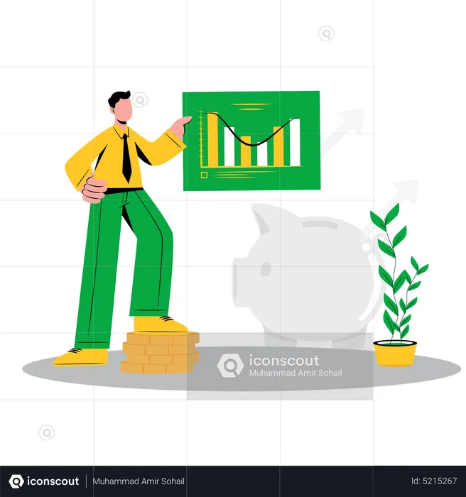 Man saving money  Illustration