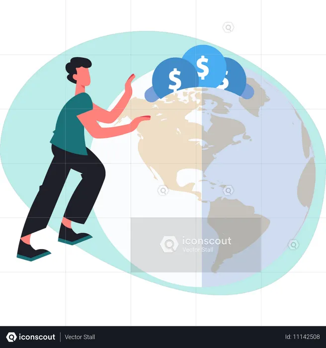 Man saving money  Illustration