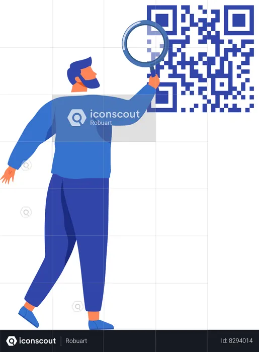 Man scanning code  Illustration