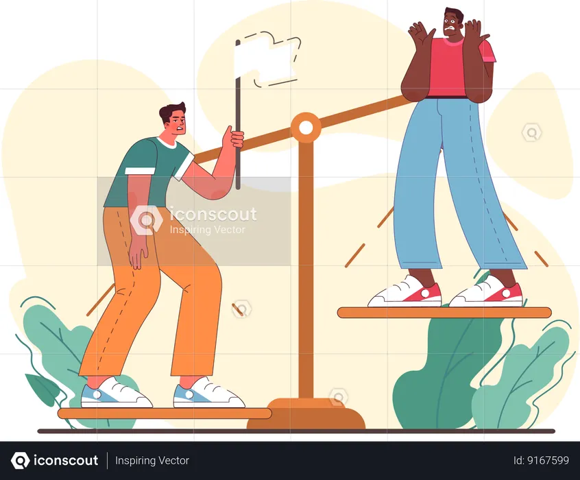 Man scary for going down on weight scale  Illustration