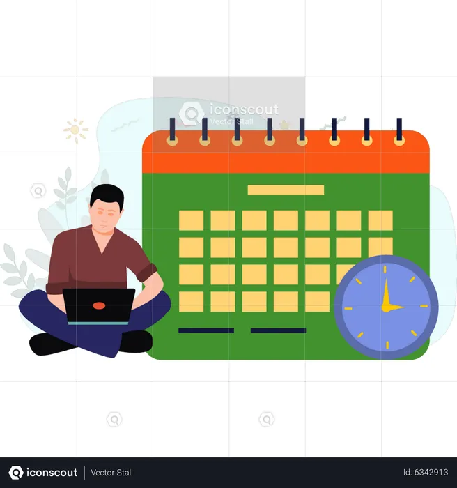 Man scheduling appointment  Illustration