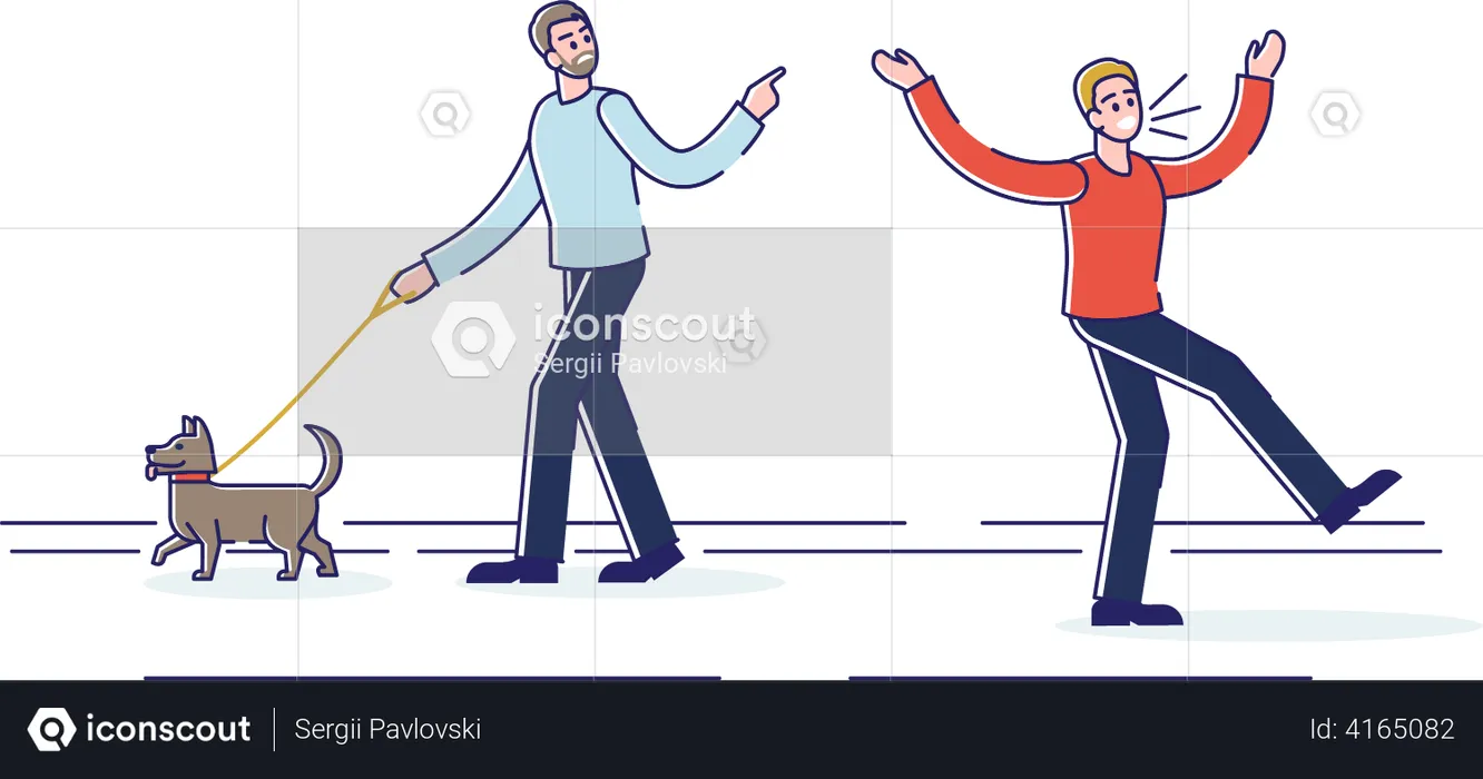 Man scolding person with aggressive behavior  Illustration
