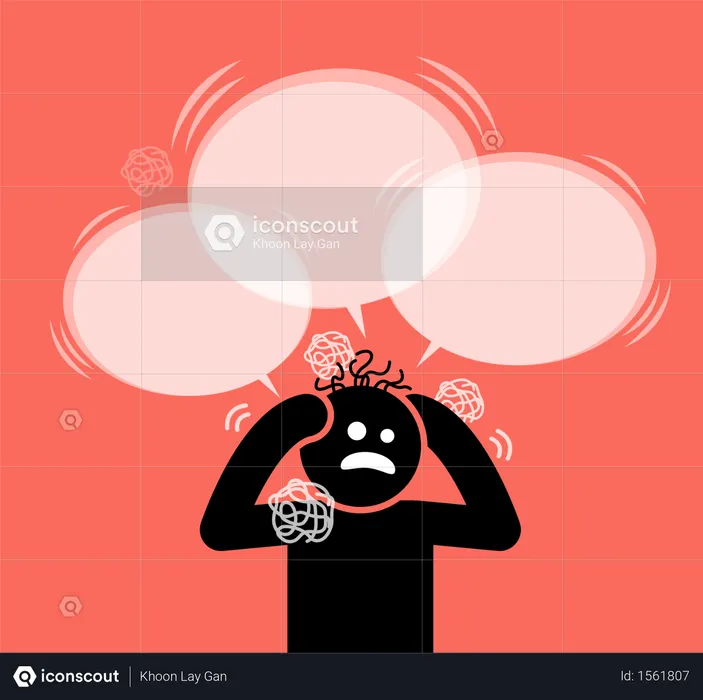 Premium Vector  Icon of a person with nonsense in his head as a