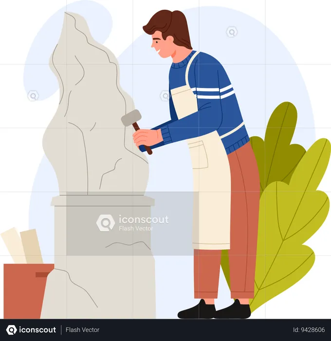 Man Sculptor  Illustration