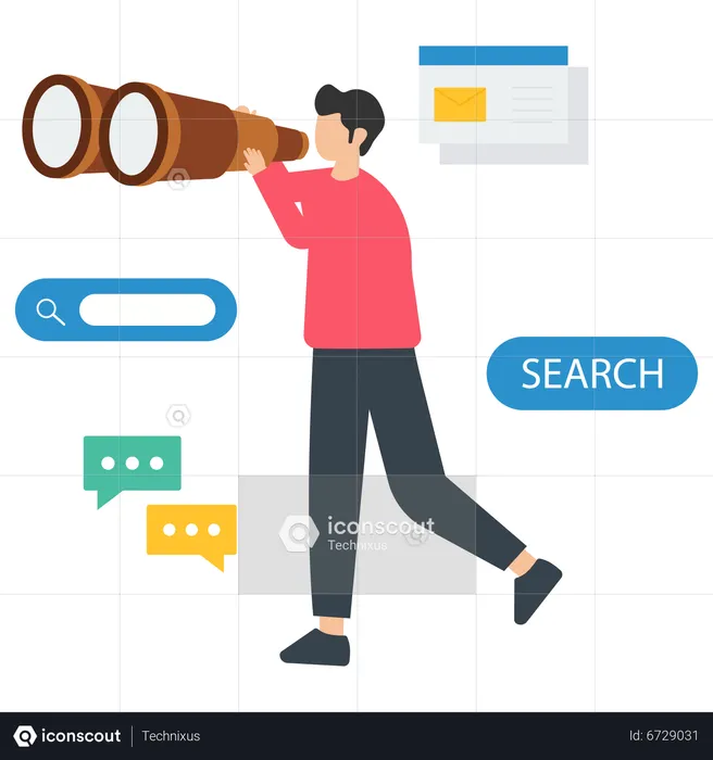 Man search career opportunities  Illustration