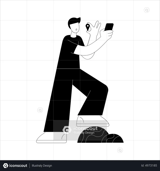 Man searching location  Illustration